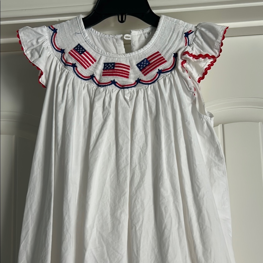 White Dress with American Flag Detail